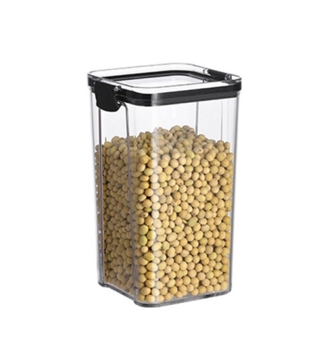 Recipient din Plastic, Flippy, pentru Alimente/Obiecte, Inchidere Ermetica, 10.2 x 18.5 cm, 1300 ml, Transparent