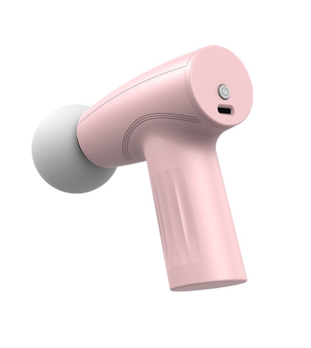Mini Aparat de Masaj, Flippy, Tip Pistol, Incarcare USB Tip C, Portabil, Pentru Relaxare Musculara, Autonomie 120 Min, 3 Trepte de Viteza, Roz