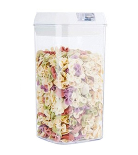 Cutie de Depozitare Alimente, Flippy, Cutie de Depozitare tip Container pentru Bucatarie, cu Capac, Inchidere Ermetica, Cutie pentru Cereale, 20.5 x 10 x 10 cm, volum 1.2 L, Alb