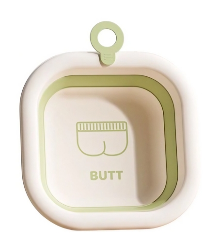 Cada Pliabila pentru Baie pentru Copii, Flippy, Cadita pentru Bebelusi, Model Patrat pentru Fundulet, Verde, 30x30x3.5 cm, 3.5 L