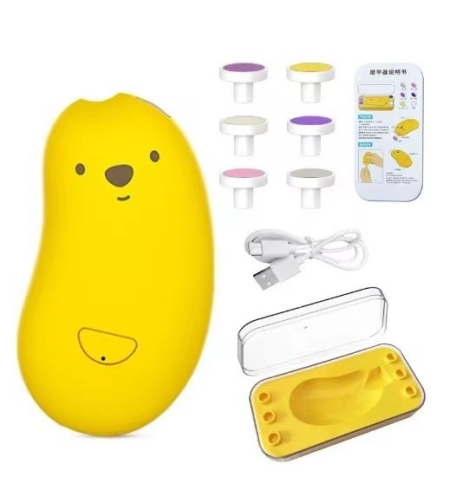 Pila Electrica, Flippy, pentru Bebelusi si Adulti, din ABS, Incarcare USB, 6 Accesorii, cu Lumina Led, 8.8 x 4.9 cm, Galben
