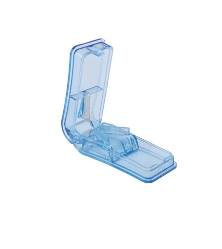 Dispozitiv pentru taiat sau sfaramat medicamente Flippy, material non-toxic, portabil, albastru