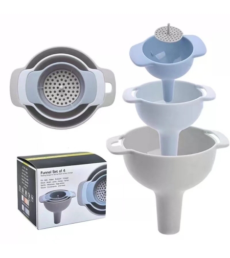 Set de Palnii Multifunctionale + Filtru, Flippy, 4 in 1, din Plastic, 11 x 10 cm, Albastru