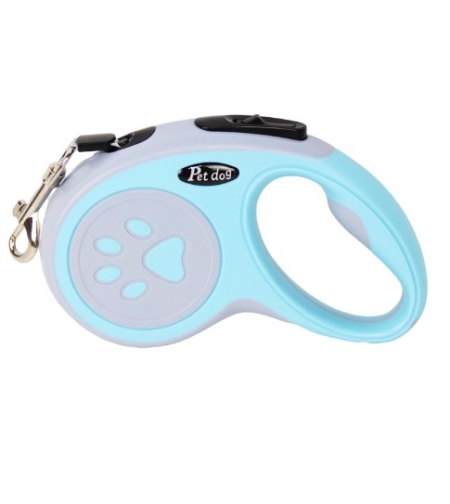 Lesa Automata Retractabila, Flippy, pentru Caini, 3m, 20 kg, ABS, Gri/Bleu, 8x12x4 cm