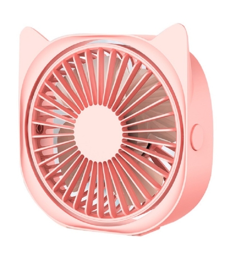 Mini ventilator pentru birou cu usb, Flippy, rotire 360 grade, 3 viteze, 13.5 x 12,8 cm, Roz