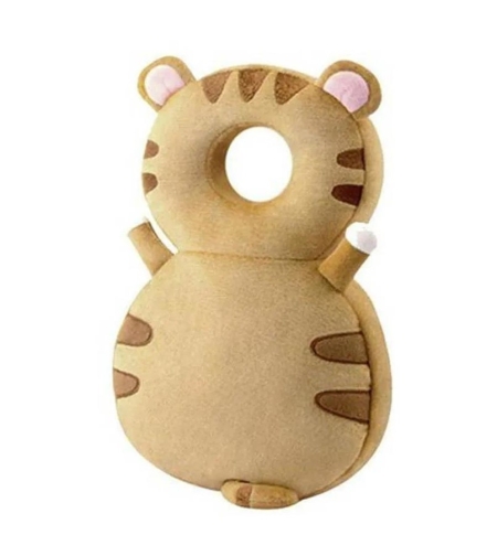 Perna tip Rucsac pentru Protectia Capului, Flippy, Tetiera tip Tigru, pentru Bebelusi, 33x6x19 cm, 180 g, Maro