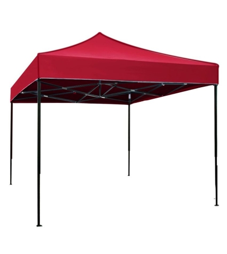 Cort Pavilion 3x3m Rosu Pliabil Cadru Metal pentru Curte, Gradina, Evenimente