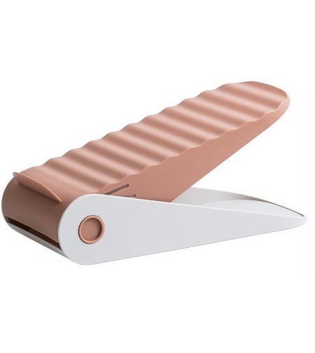 Suport pentru Pantofi, Flippy, cu Două Straturi, Organizator, Antiderapant și Durabil, Inălțime Reglabilă, 25.5x11x7.5 cm, Roz, 150 g