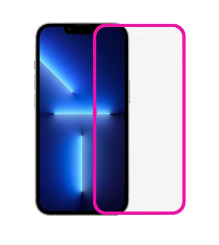 Folie de Sticla Securizata pentru Apple iPhone 15 Pro Max, Flippy, Luminous, Margine Fosforescenta Neon din Silicon, Mat, Anti-Amprenta, Protectie Completa, 9H, Roz
