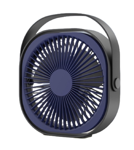 Mini ventilator pentru birou cu usb, Flippy, rotire 360 grade, 3 viteze, 4000 mA, 13.5 x 12,8, Albastru