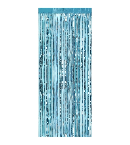 Perdea Franjurata, Flippy, Model Decor Petrecere, pentru Fundal de Poze, Amenajare Colorata a Petrecerii, Dimensiune 100x200 cm, Albastru Deschis
