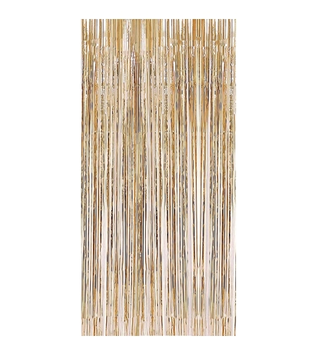 Perdea Franjurata, Flippy, Model Decor Petrecere, pentru Fundal de Poze, Amenajare Colorata a Petrecerii, Dimensiune 100x200 cm, Gold Sampanie