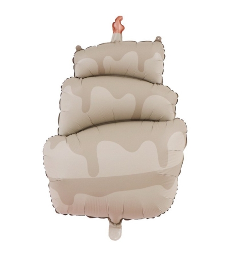 Balon din Folie Metalizata, Flippy, Figurina Animata, Model Tort, 96 x 55.5 cm, Ambalaj Individual, Pai Inclus, Umflare cu Aer sau Heliu, Maro