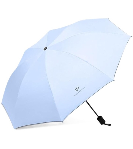 Umbrela, Flippy, Protectie UV Soare, Protectie Ploaie, Pliabila, din Vinil si Otel, 96 x 67 cm, Albastru