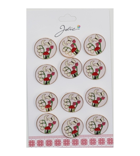 Set 12 Brose Martisor pentru Copii Fluture Luna Flori Ciuperci
