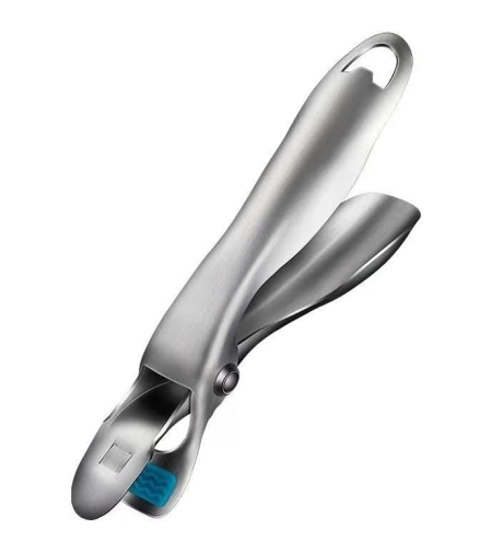 Clema pentru Boluri, Flippy, Anti-Alunecare, din Otel Inoxidabil si Silicon, de Uz Casnic, Rezistent la Temperaturi Inalte, 19.5x3.2 cm, Gri