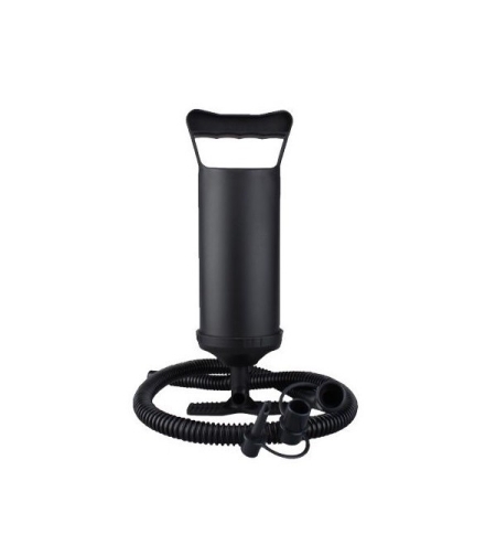 Pompa manuala pentru umflat obiecte gonflabile , colace , saltele , cu 3 adaptori pentru interconectare si furtun, negru, Flippy