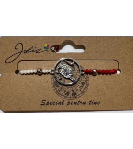 Martisor bratara zodiac, Jolie, 5x9 cm, Leu