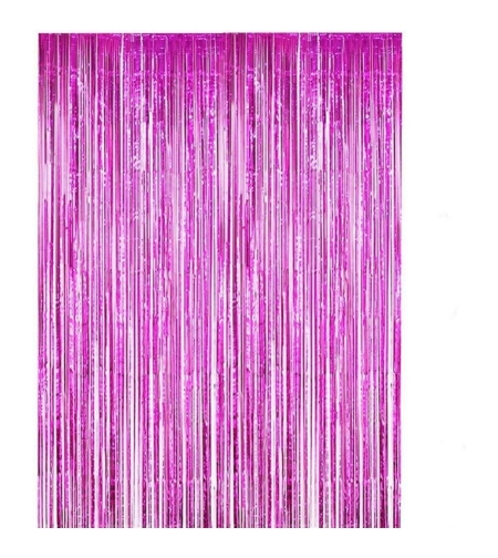 Perdea Franjurata, Flippy, Model Decor Petrecere, pentru Fundal de Poze, Amenajare Colorata a Petrecerii, Dimensiune 100x200 cm, Roz Inchis