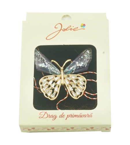 Brosa Multicolora Jolie model Fluture Cristale Mov