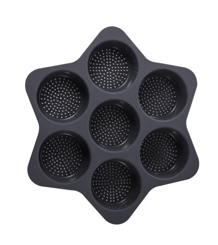 Forme de Silicon pentru Copt, Flippy, 7 Forme Rotiunde, pentru Burgeri si Prajituri, 38.5 x 4 cm, Negru