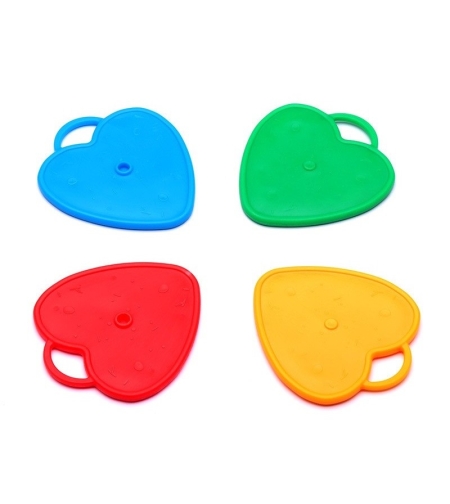 Set 4 Greutati pentru Baloanele cu Heliu, Flippy, 60 grame, 15 grame fiecare, Plastic, Forma Inima, Multicolor