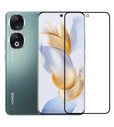 Folie Sticla Securizata, Flippy, Compatibila cu Honor 90, Full Glue, Margini Negre, Transparent