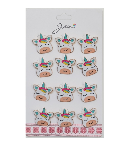 Set 12 Brose Martisor pentru Copii Unicorn cu Ochii Inchisi