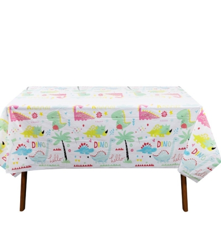 Fata de Masa Dreptunghiulara, Flippy, Colectia Dino Park, 180 x 108 cm, din PE, Anti-pete, Impermeabila, Multicolor
