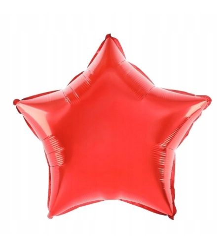 Balon din Folie Metalizata, Flippy, Figurina Stea, Model Simplu, Tematica Aniversare, 40 cm, Ambalaj Individual, Pai Inclus, Umflare cu Aer sau Heliu, Rosu