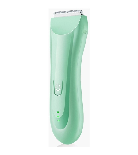 Masina De Tuns Bebelusi si Copii, Flippy, Lame Cermice si Inox, Fara Fir, Functie Anti Taiere, Silentios, 50 W, Rezistent la Apa, 2 Accesorii, Incarcator USB, Verde deschis