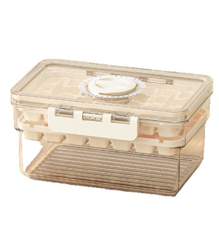 Forma de Gheata, Flippy, Doua Straturi, Inchidere Etans, din PP+PET, 19 x 12 x 9.5 cm, Bej