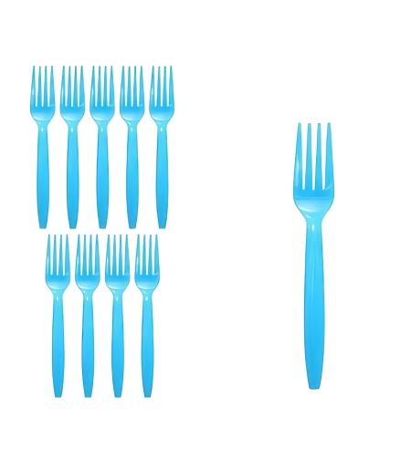 Set 10 Furculite de Unica Folosinta, Flippy, Plastic, 15.5 x 2.5 cm, Albastru