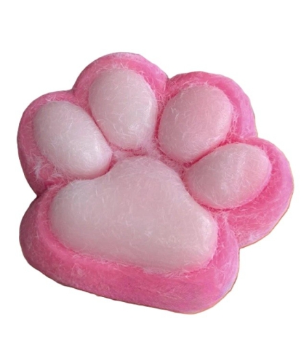 Jucarie Interactiva Squishy, Flippy, Model Cat Paw, Squeeze Pinch Family, Revenire Lenta, din TPR, +3 Ani, 7.5 cm, Textura Puf, Roz