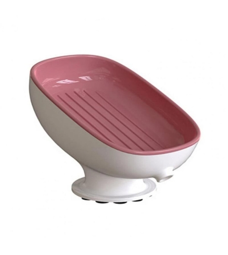Savoniera din Plastic, Flippy, cu Ventuza, Design Modern, Roz