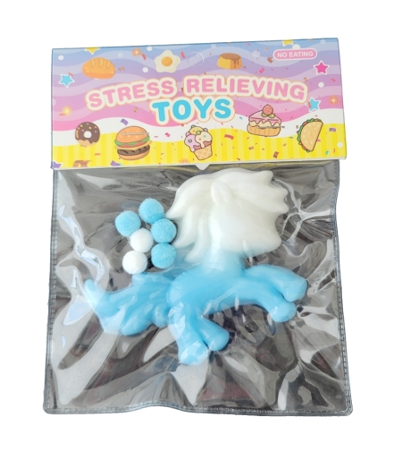 Jucarie Antistres Squishy, Flippy, cu Revenire Lenta, Squeeze Pinch Family, Model Unicorn, Ambalaj Transparent, multicolor