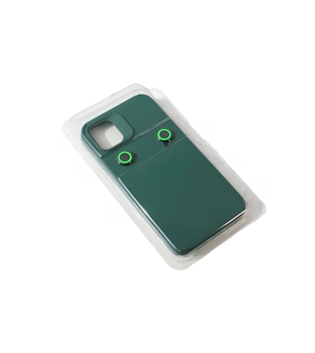 Husa Apple iPhone 13, Flippy, din Silicon Lichid, Interior din Microfibra, Lentile Fosforescente de Protectie Camera, Anti Amprenta, Rezistenta la Socuri, Verde