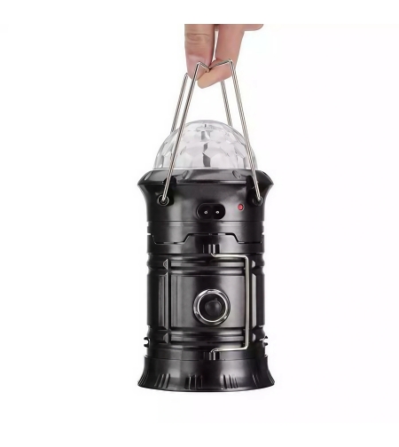 Lanternă pliabilă de camping Magic cool cu ​​lampă disc și USB Flippy, Lanterna, Felinar, 6 LED + 1 W + 3C culori, Negru