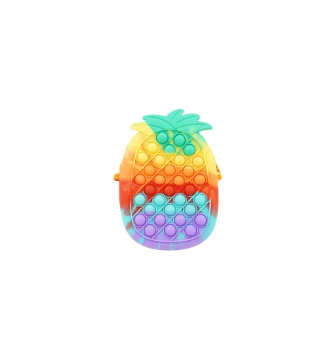Jucarie antistres din silicon, Flippy, Pop It Now and Flip It, Geanta mica, Ananas, Multicolor, Model 1