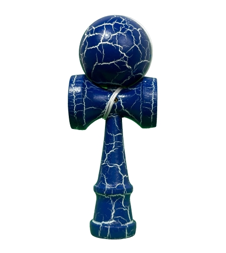 Jucarie Profesionala Kendama, Flippy, din Lemn, 18 cm, Albastru/Alb