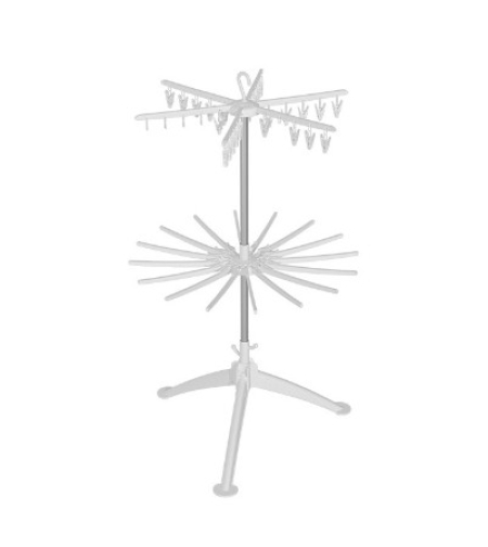 Uscator de Rufe Vertical, Flippy, 2 Niveluri, Pliabil, din ABS+PP+Otel Inoxidabil, Rotire 360 Grade, 130 x 75 cm, Alb