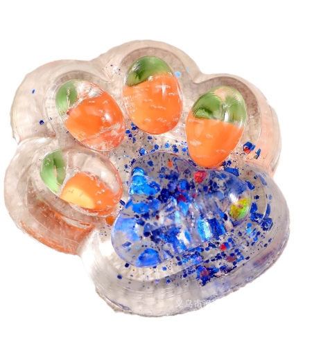 Jucarie Antistres Squishy, Flippy, cu Revenire Lenta, Labuta de Pisica Pufoasa, 7.5 cm, Ambalaj Transparent, Model 270526 Multicolor