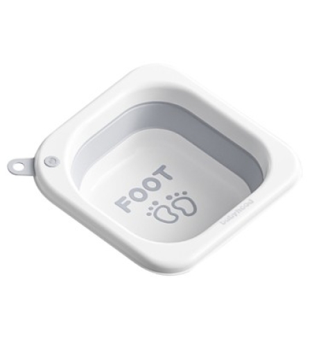 Lavoar Pliabil, Flippy, pentru Copii 1-8 Ani, 28.5x28.5x10 cm, din PE+PP, 3.5l, Model Picioare, Gri