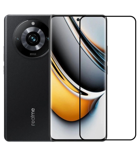 Folie Sticla Securizata, Flippy, Compatibila cu Realme 11 Pro+, Full Glue, Margini Negre, Transparent