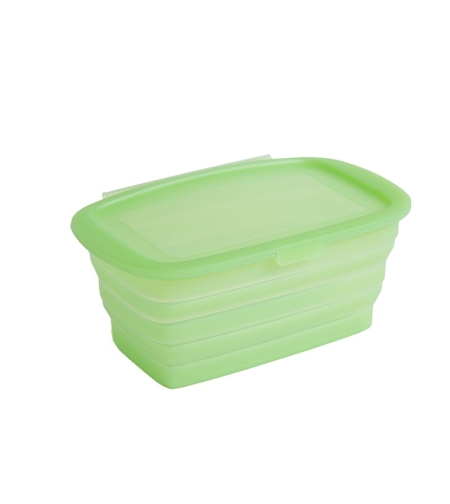 Caserola din Silicon, Flippy, Pliabila, 1L, 18.8 x 8 x 11.5 cm, Rezistenta Temperaturi Extreme, Verde