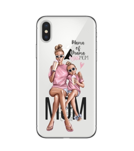 Husa protectie Flippy compatibila cu Apple iPhone 13 Glass print Mama of Drama Multicolor