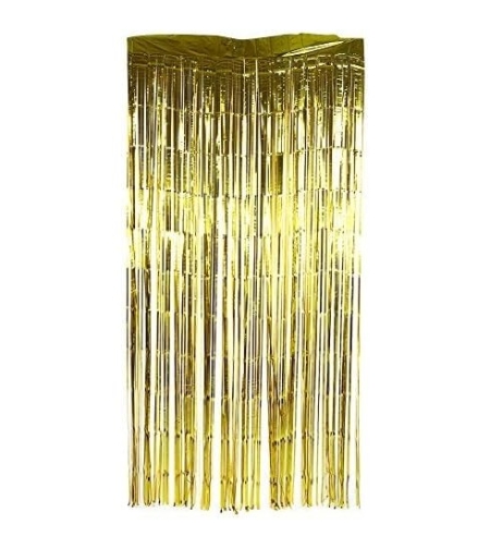 Perdea Franjurata, Flippy, Model Decor Petrecere, pentru Fundal de Poze, Amenajare Colorata a Petrecerii, Dimensiune 100x200 cm, Gold