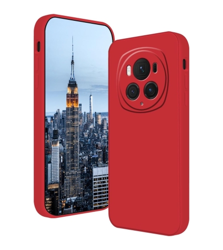 Husa de Protectie, Flippy, pentru Honor Magic 6 Pro, Liquid Silicone, cu Microfibra pe Interior, Protectie Antisoc, Compatibil Incarcare Wireless, Rosu
