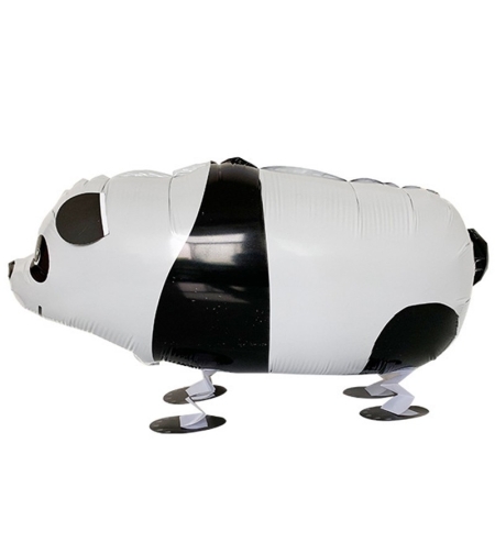 Balon din Folie Metalizata, Flippy, Figurina Animata, Model Panda, 74x42 cm, Ambalaj Individual, Pai Inclus, Umflare cu Aer sau Heliu, Alb-negru