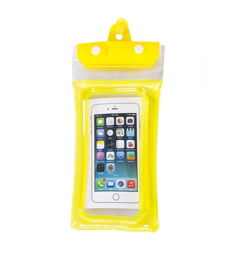 Husa subacvatica Zip Waterproof Flippy, Snowproof, Universala, Impermeabila, cu Snur, pentru telefon sau documente, Galben